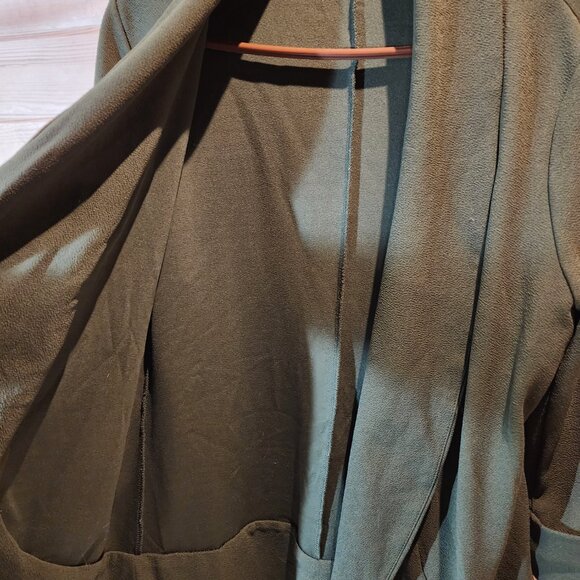 French Mauve Open Front Cardigan • Olive Green Knit • Women’s XL - Picture 7 of 8